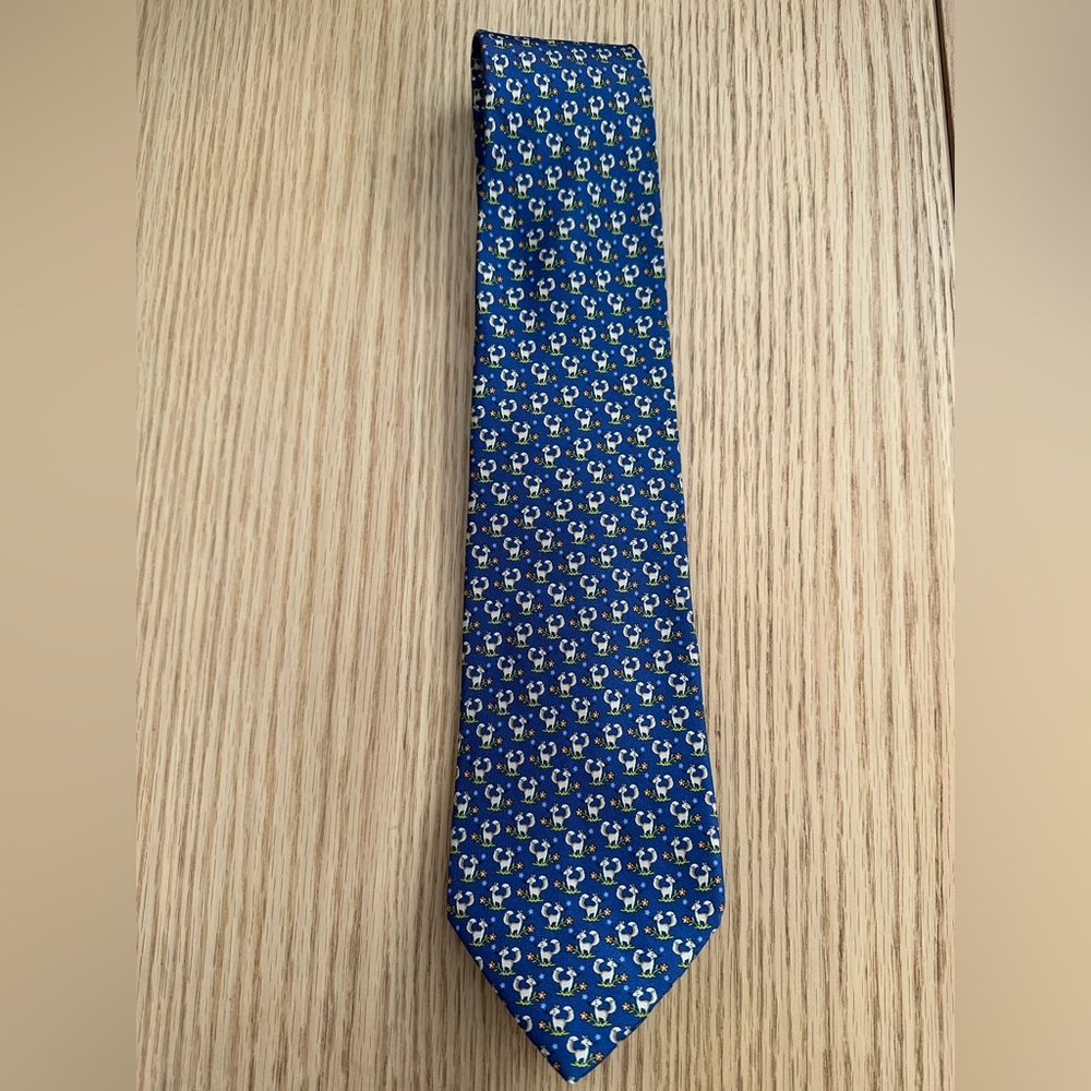 Blue Ferragamo 100% silk tie
